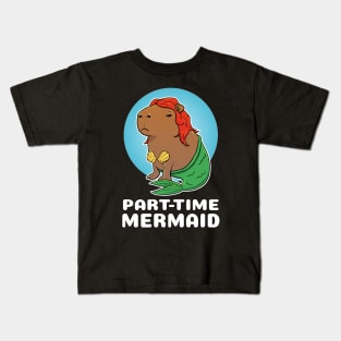 Part-time Mermaid Capybara Costume Kids T-Shirt